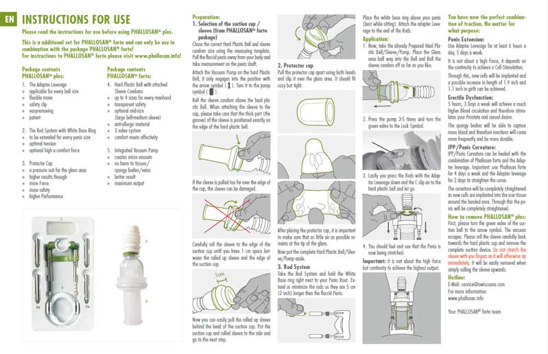 Engelsk bruksanvisning PHALLOSAN plus+